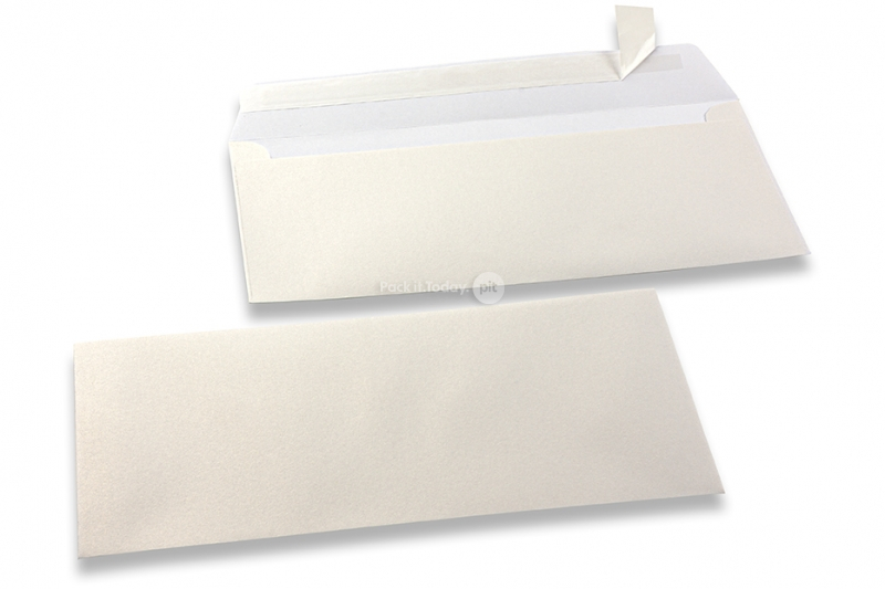 Wit gekleurde enveloppen parelmoer - 110 x 220 mm