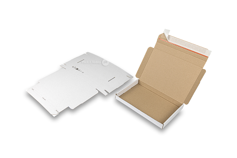 Brievenbusdozen met bovenklep en stripsluiting - 230 x 160 x 25 mm (A5), wit