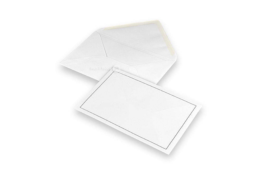 Rouwkaart enveloppen - Wit + enkele rand, 120 x185 mm