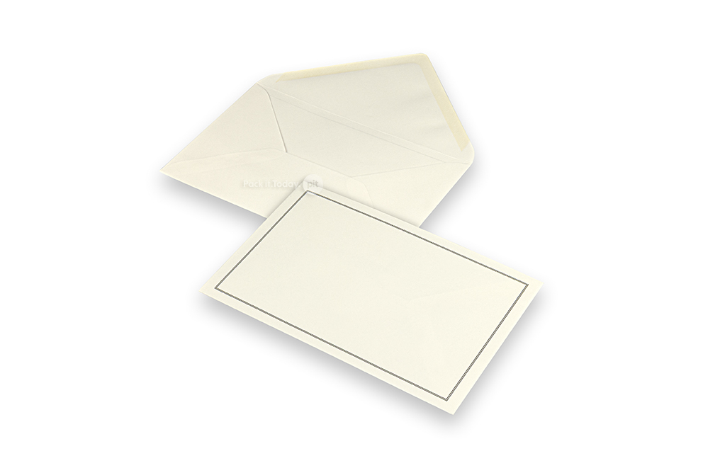 Rouwkaart enveloppen - Crème + dubbele rand, 120 x 185 mm