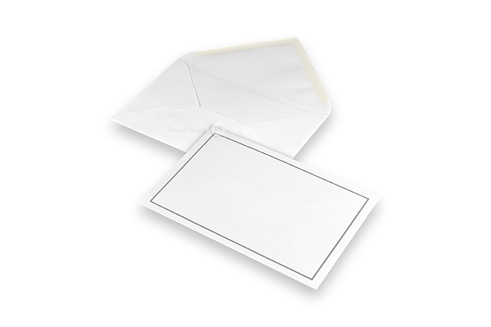 Rouwkaart enveloppen - Wit + dubbele rand, 120 x 185 mm
