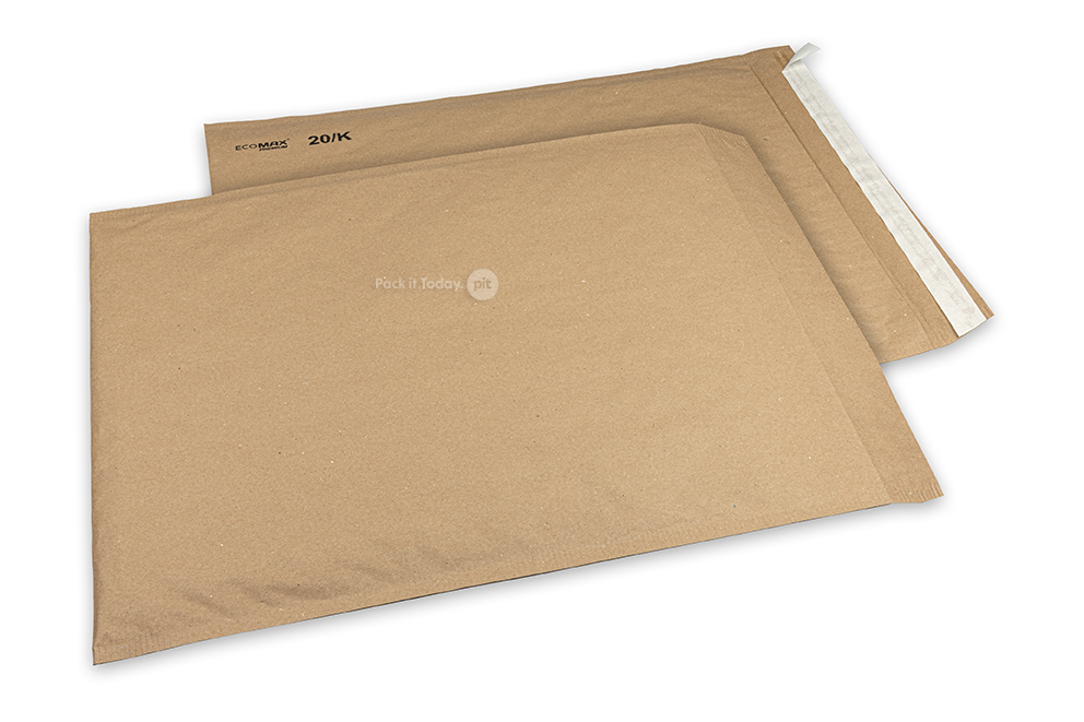 Papieren luchtkussen enveloppen Ecomax - 350 x 470 mm, 20/K, bruin