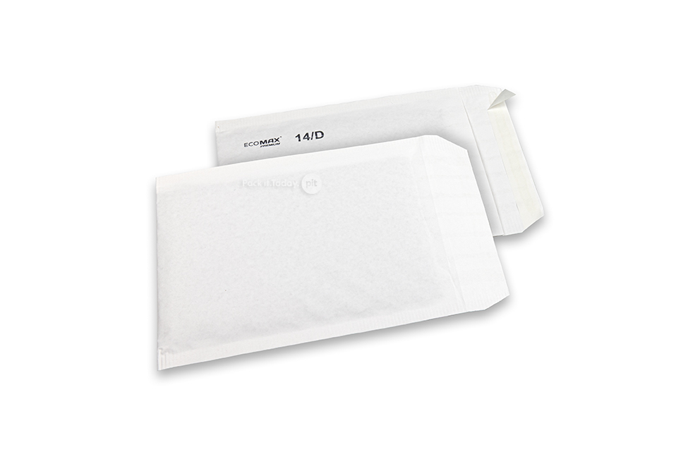 Papieren luchtkussen enveloppen Ecomax - 180 x 265 mm, 14/D, wit