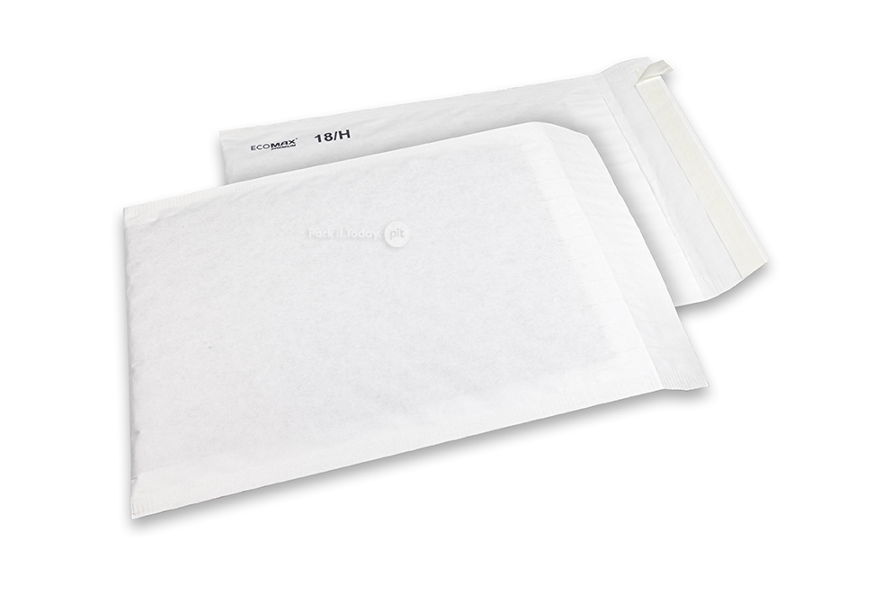 Papieren luchtkussen enveloppen Ecomax - 270 x 360 mm, 18/H, wit