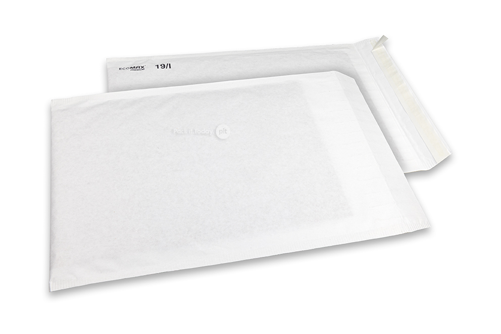 Papieren luchtkussen enveloppen Ecomax - 300 x 445 mm, 19/I, wit