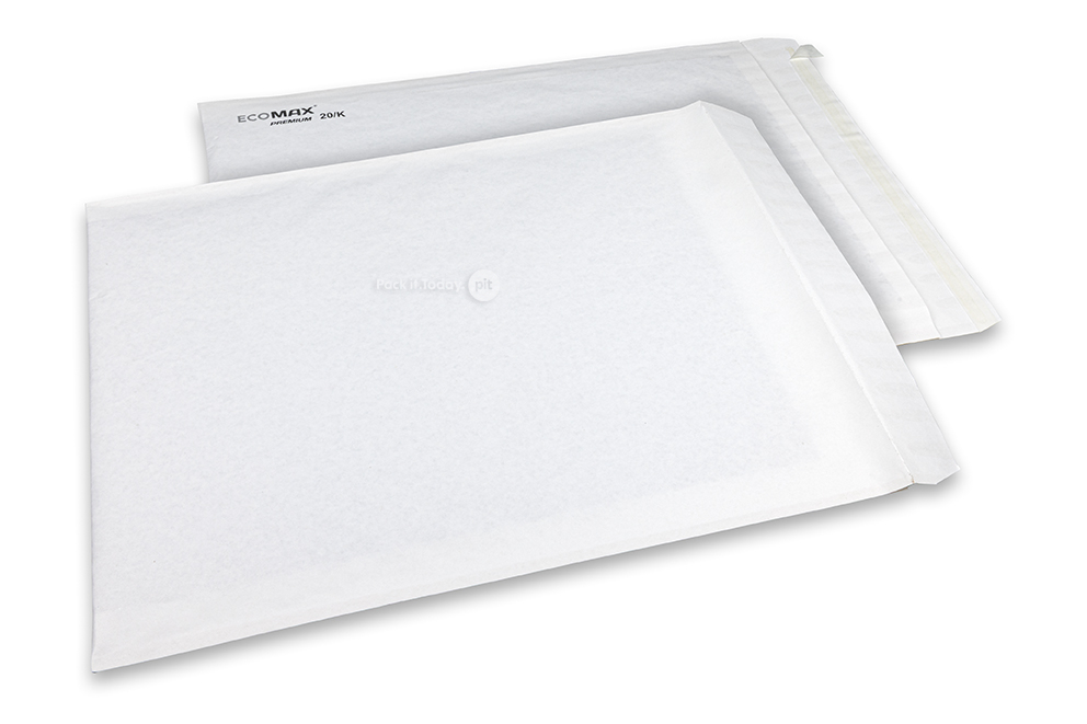 Papieren luchtkussen enveloppen Ecomax - 350 x 470 mm, 20/K, wit